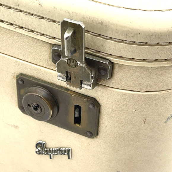 Vintage M.Y Skyway Vanity Train Case Suitcase Makeup Storage Luggage Travel Bag - Picture 12 of 16